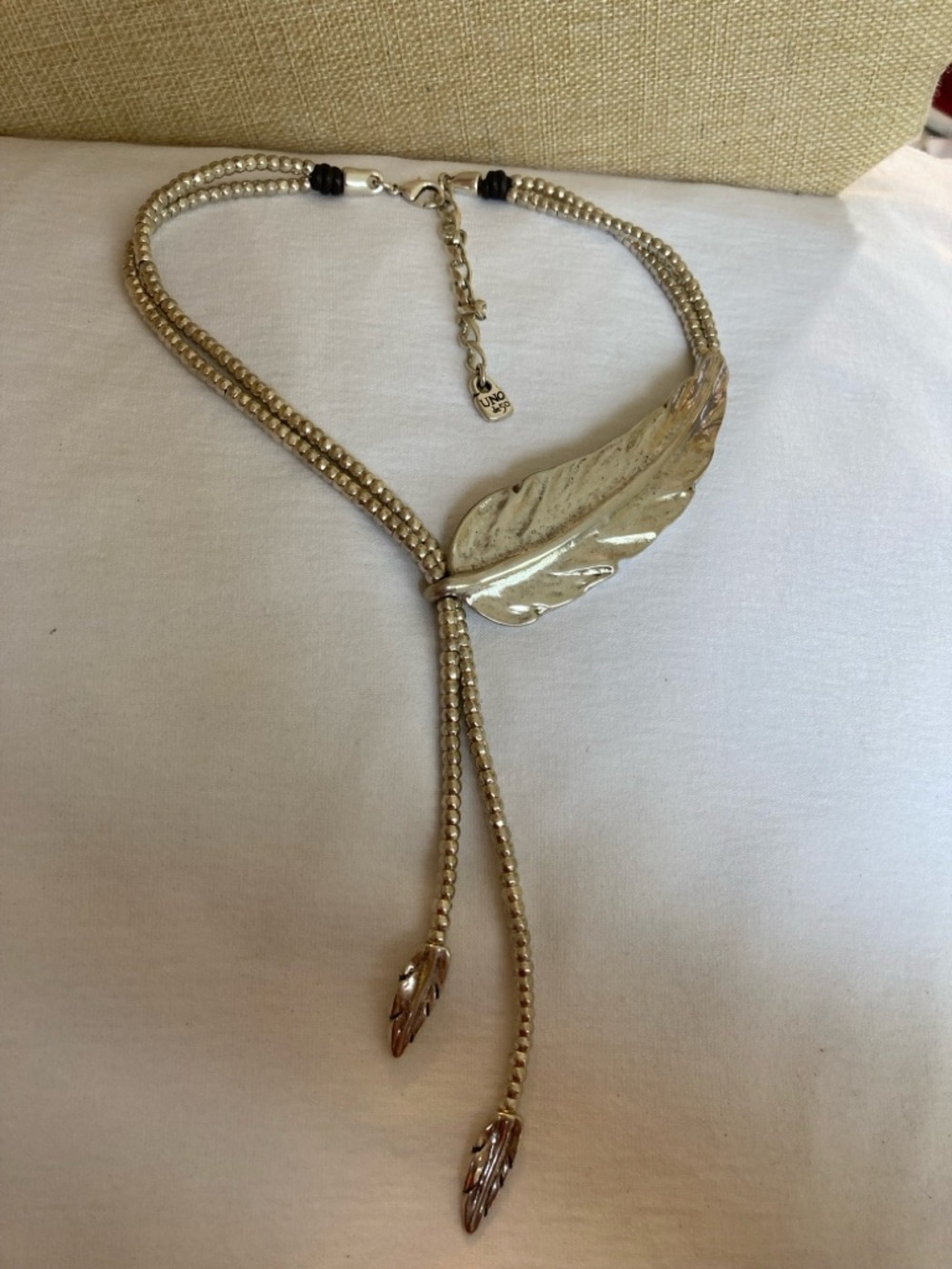 Uno de 50 Leaf Collar Tassel Designer Necklace